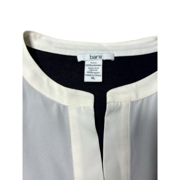 Bar III Black and Ivory Sheer Long Sleeve Blouse, Size XL-NWT - Picture 6 of 6